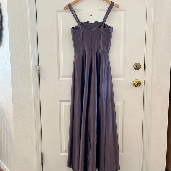 Jessica McClintock Woman's Grey Lined Prom, Event , Party Maxi Dress Sz 4 - Picture 5 of 10